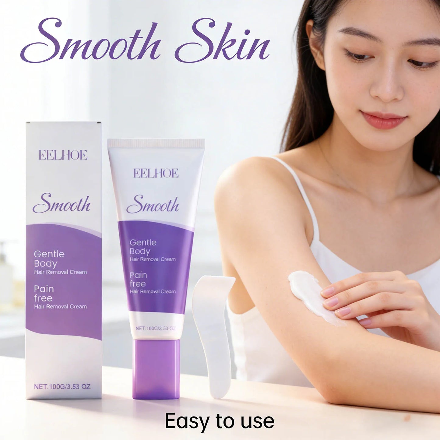 Hair Removal Cream Moisturizing Gentle Remove Hair Relieve Discomfort Smoothing Firming Skin Refreshing Body Hair Removal Lotion Peaceful Pleasures Health and Wellness