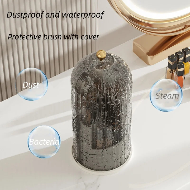 Rotating makeup brush storage box to give your dressing table a new look and easy storage Peaceful Pleasures Health and Wellness
