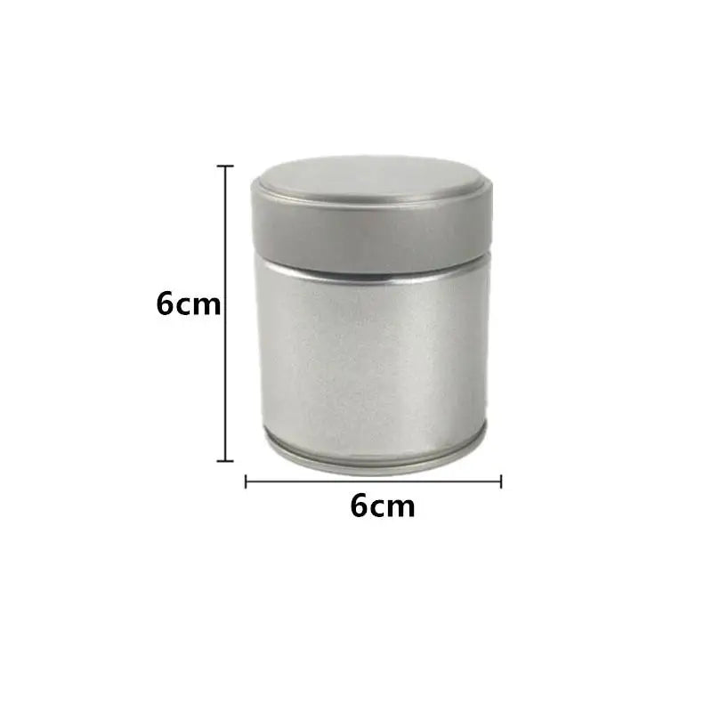 1 Pcs Portable Mini Matcha Powder Can Thick Tinplate Tea Sealed Jar Spice Storage Box Container Box Kitchen Gadgets Household Peaceful Pleasures Health and Wellness Silver