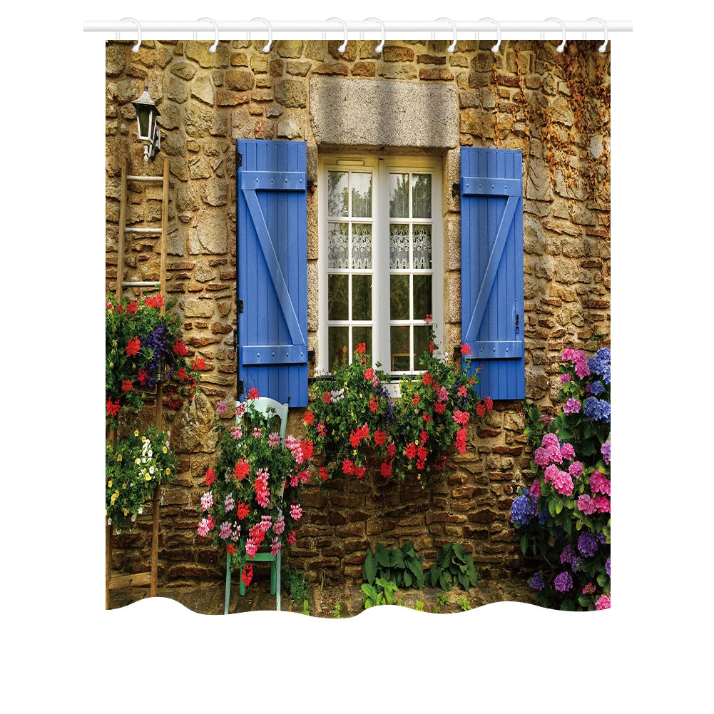 180-230cm Shower Curtains Waterproof Heavy Duty Thick Fabric Bath Curtain for Hotel Bathroom Bathtub Solid White Private Cover Peaceful Pleasures Health and Wellness Printed style C 180x180cm
