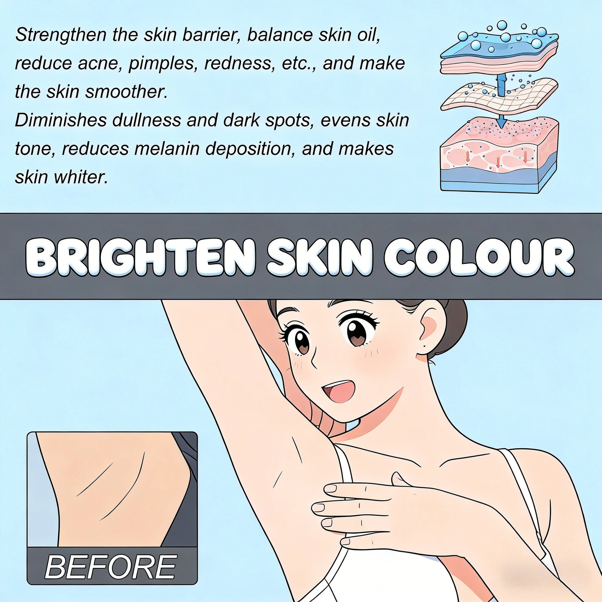 Korea Body Snow Bleach Cream Removal Dark Spot Melanin Brighten Nicotinamide Underarm Bleaching Armpit Elbow Knees Joint Skin Peaceful Pleasures Health and Wellness