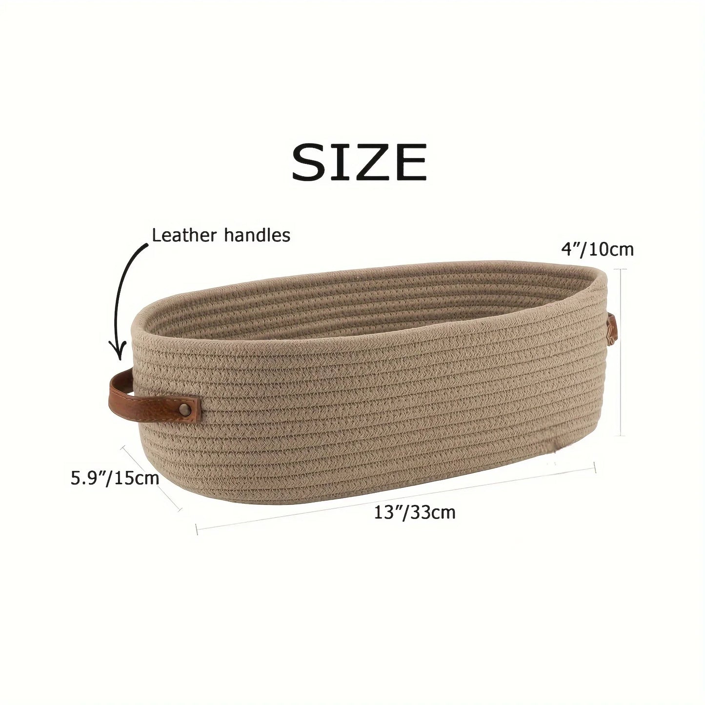 2-Pack Oval Handle Storage Baskets – Clothes & Bathroom Organizer