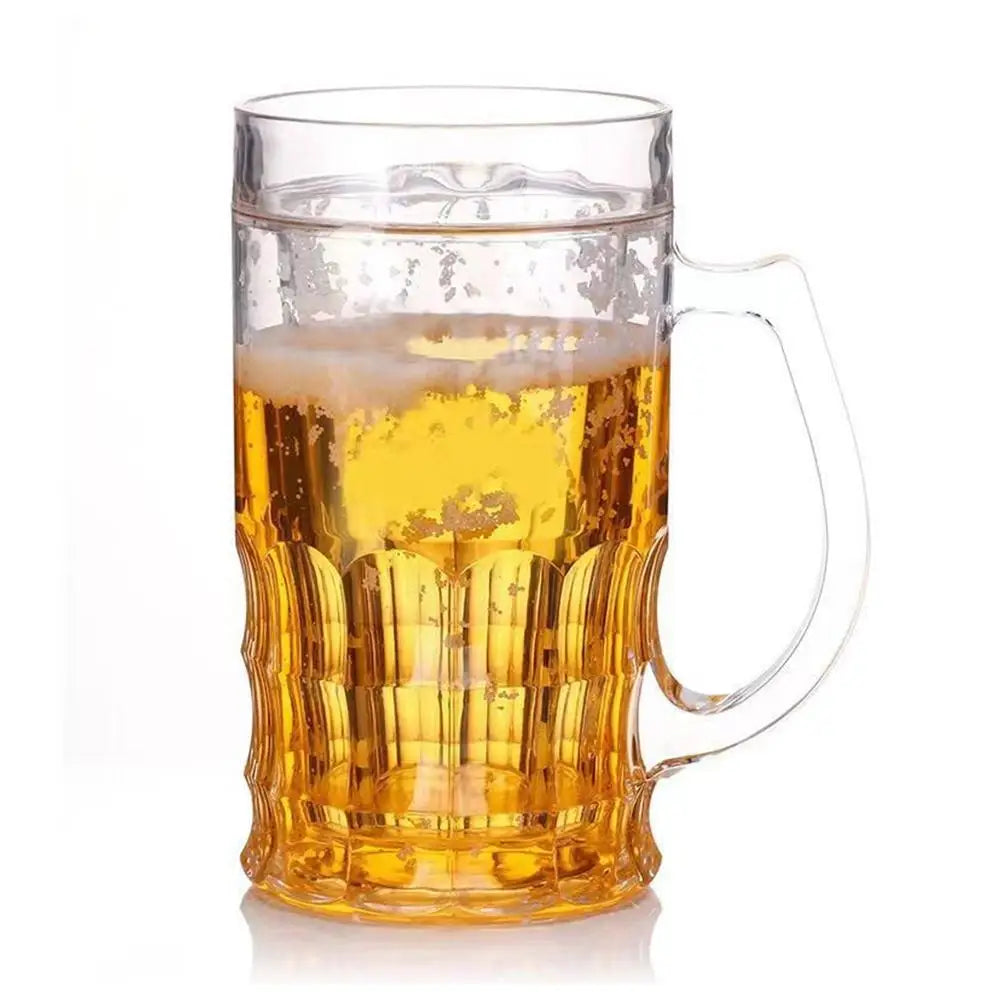 400ml Double-Layer Novelty Fake Beer Mug – Funny Prank Glass Novelty Beer Mug Peaceful Pleasures Health and Wellness A
