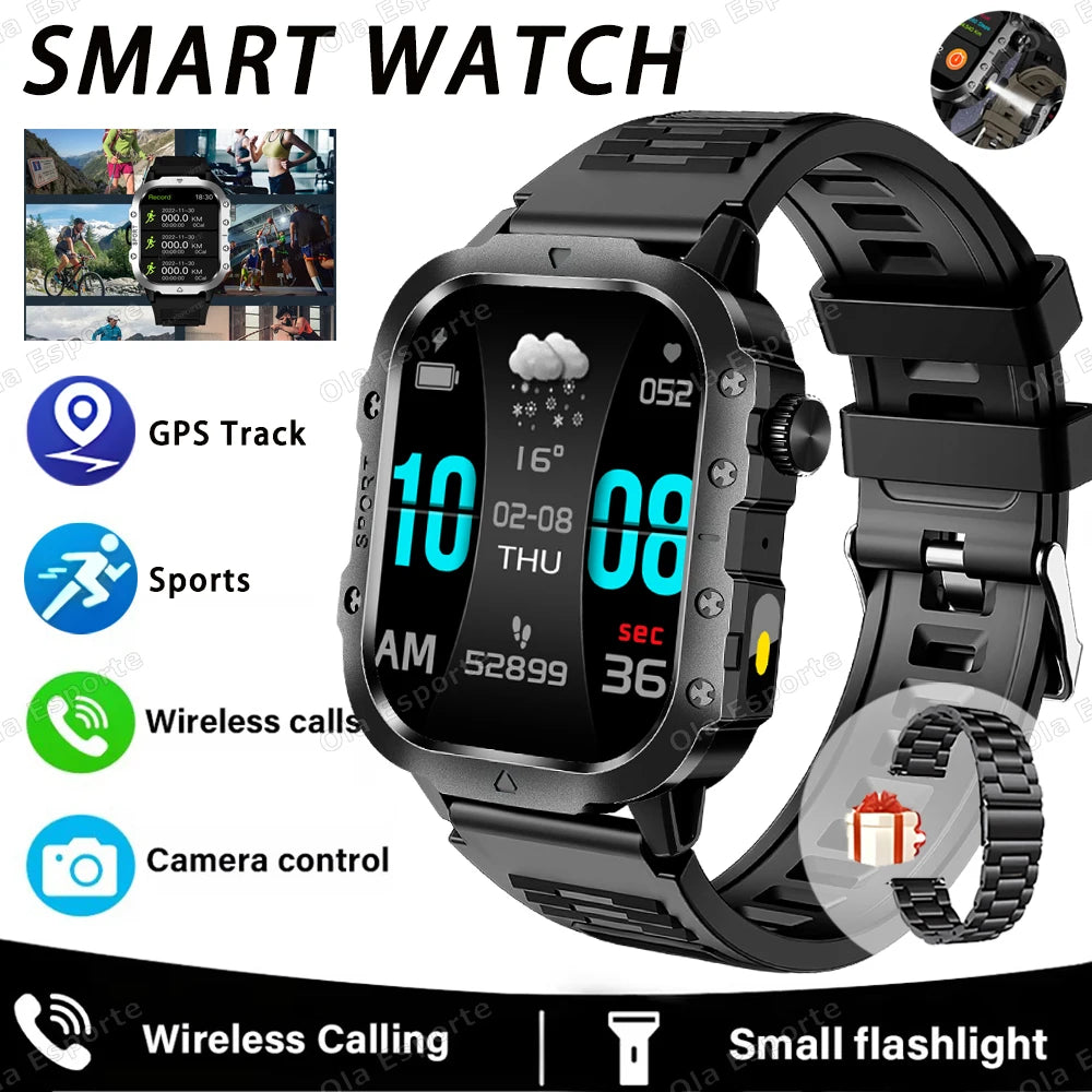 Ola Esporte Outdoor Smart Watch 2.01" HD Bluetooth & LED