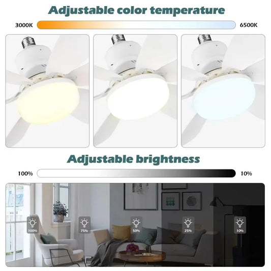 E27 LED 30W Ceiling Fan Light with Remote & Dimming Ceiling Fan Light Peaceful Pleasures Health and Wellness