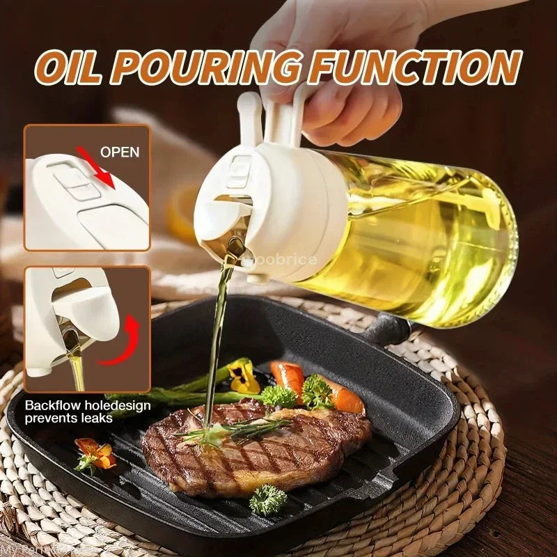 2-in-1 Oil Sprayer Bottle 500ml – Air Fryer, BBQ & Kitchen
