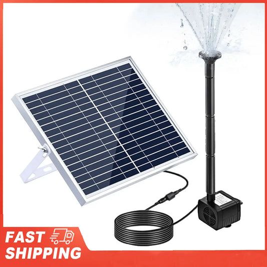 10W Solar Fountain Pump Water Height Large Panel 3 Nozzles Max Bird Peaceful Pleasures Health and Wellness