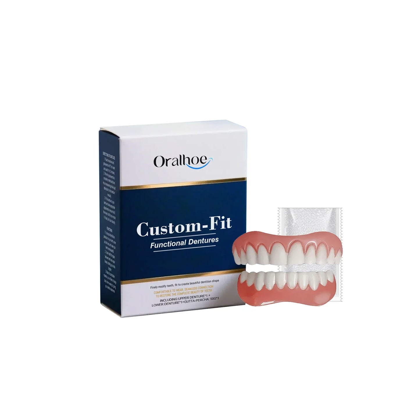 Silicone Temporary Denture Kit – Upper & Lower Set | Oral Care