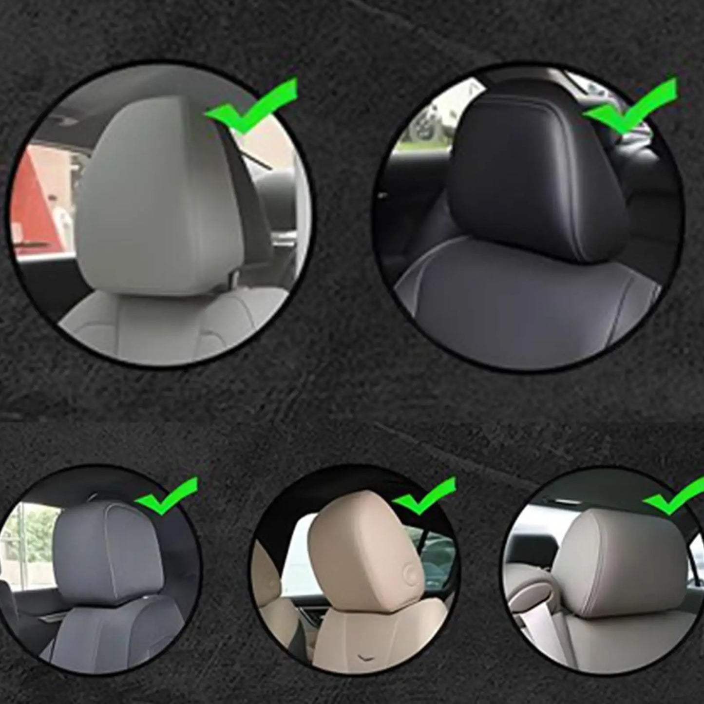 Dark Mystery Portrait Car Headrest Cover | Universal Elastic Fit