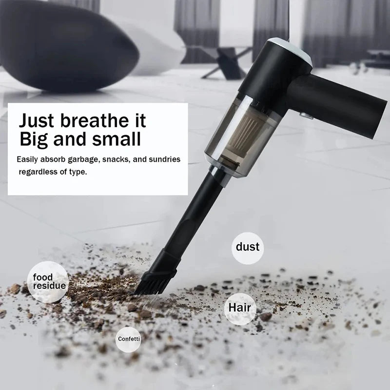 Handheld Portable 12V High Suction Mini Wireless Car Vacuum Cleaner Multi-function Wet/Dry 2000mAh Battery Peaceful Pleasures Health and Wellness