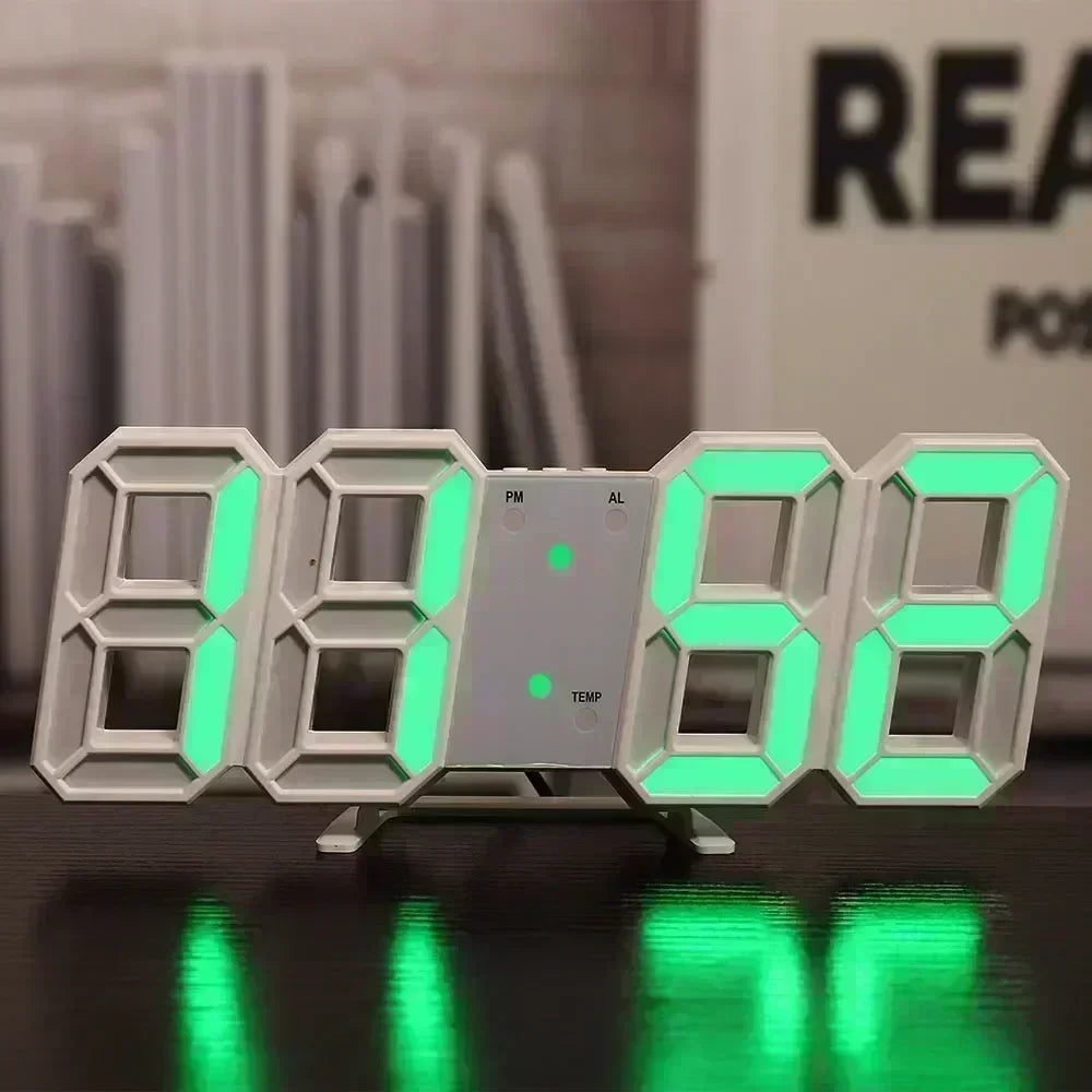 3D LED Digital Wall & Desk Clock – USB, Alarm & Auto Dimmer Digital Wall Clock Peaceful Pleasures Health and Wellness