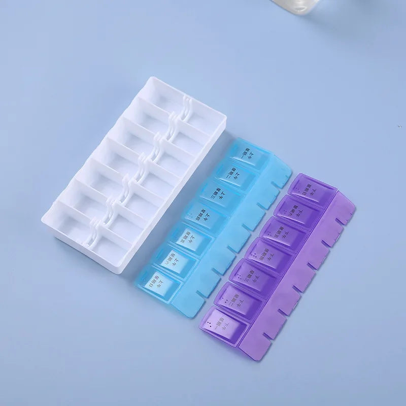 New Weekly Portable Travel Pill Cases Box 7 Days Organizer 14 Grids Pills Container Storage Tablets Vitamins Medicine Fish Oils Peaceful Pleasures Health and Wellness