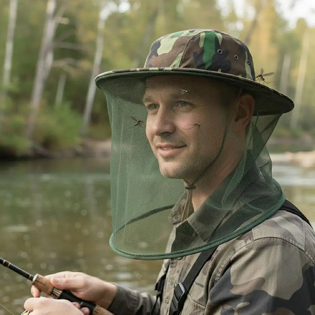 Mosquito Head Net Hat – Bug & UV Protection for Outdoors