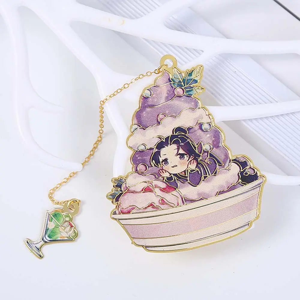 School Supply Stationery Wei Wuxian Lan Wangji Pendant Pagination Mark Mo Dao Zu Shi Bookmark Hollow Bookmark Book Markers Peaceful Pleasures Health and Wellness A