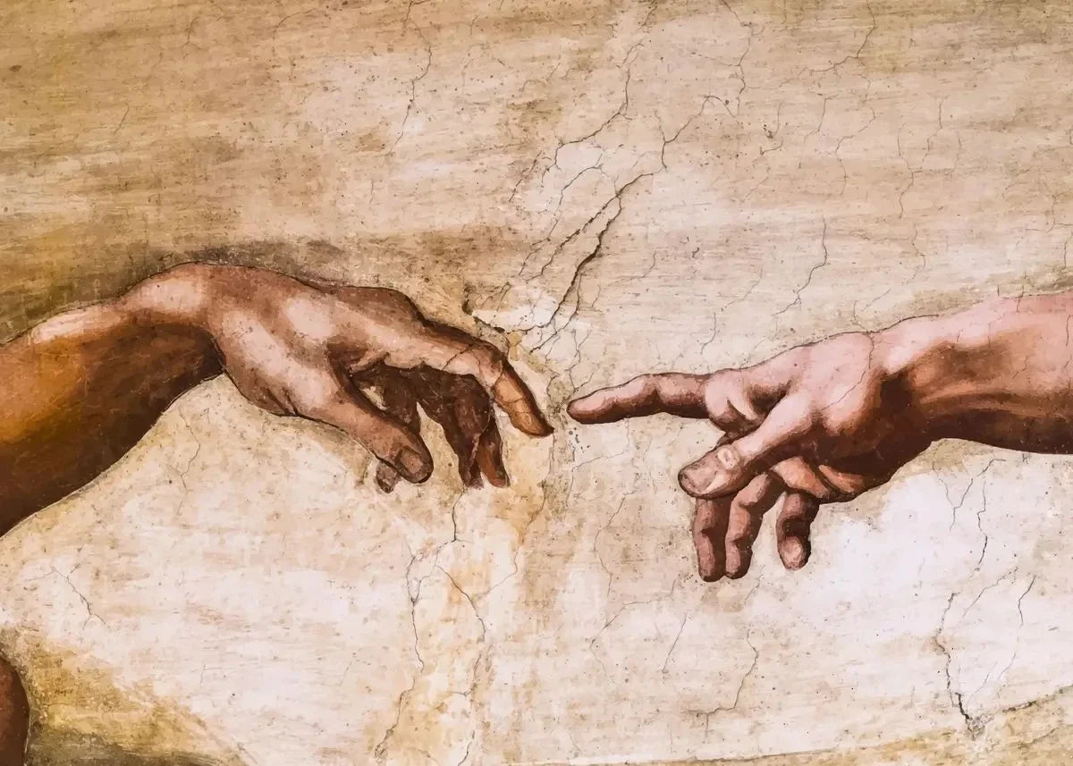 The Creation of Adam By Michelangelo Fallen Angel Posters Canvas Painting And Prints Wall Art HD Pictures Living Room Home De Peaceful Pleasures Health and Wellness green 50x70cm Unframed