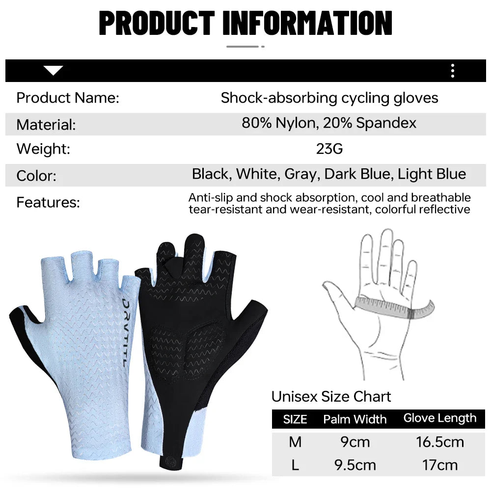 Men's Half Finger Cycling Gloves – Anti-Slip & Breathable