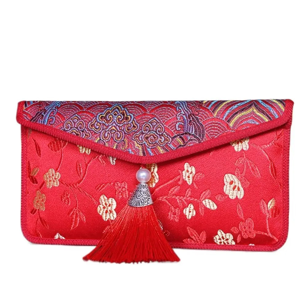 Embroidered Silk Red Envelope Gift Bag – New Year & Wedding