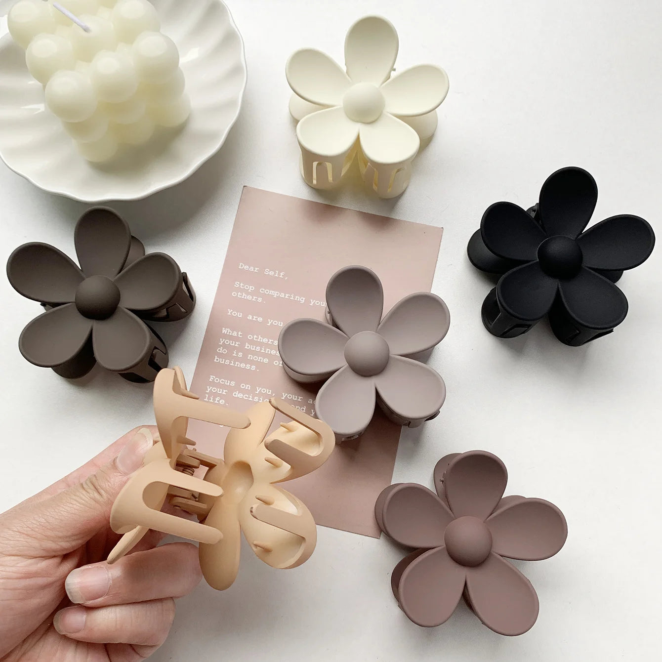Flower Shark Hair Clips – Set of 6 Large Premium Clips Hair Accessories Peaceful Pleasures Health and Wellness