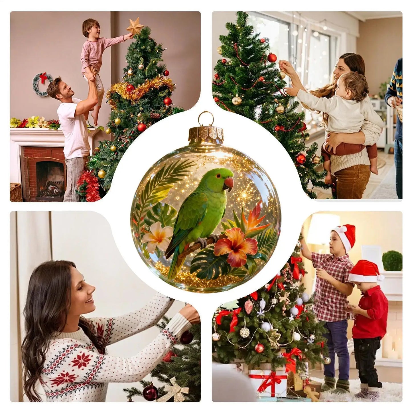 3D Acrylic Animal Christmas Ball Ornaments | Indoor & Outdoor