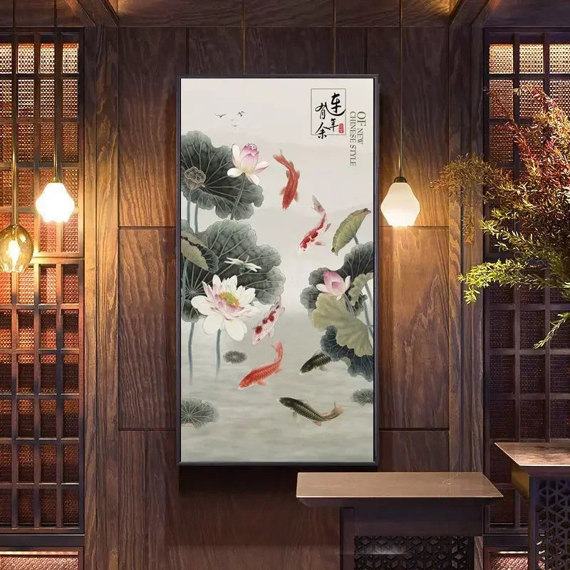 Home and Wanshi Xing Decorative Painting Landscape Mural Painting New Chinese Beginner Style Hanging Painting Home Decor Peaceful Pleasures Health and Wellness