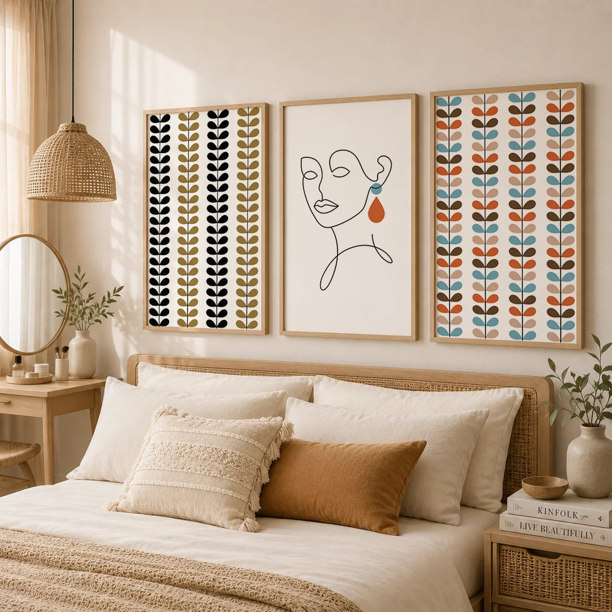 Abstract Wall Art Modern Fashion Woman Line Canvas Painting Minimalist Poster Print for Girl Bedroom Living Room Wall Decor Peaceful Pleasures Health and Wellness
