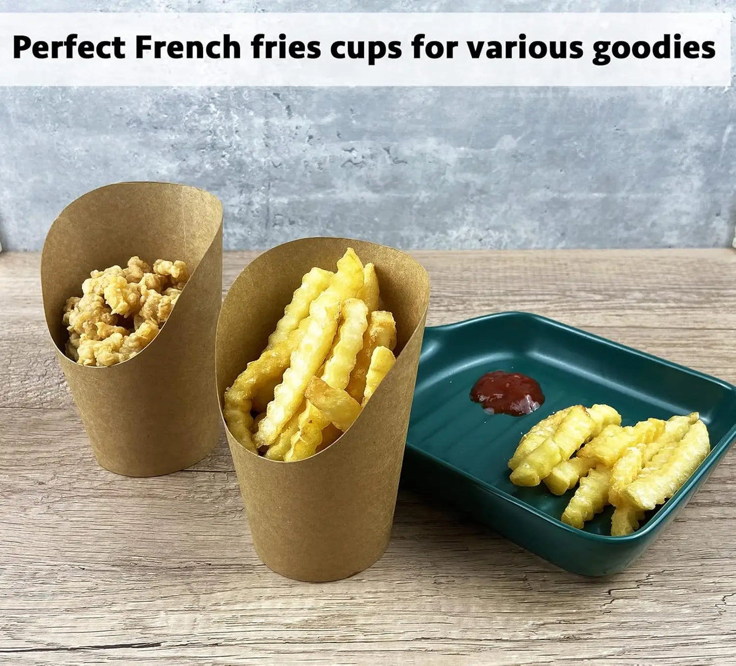 15/50/100 PCS French Fries Holder, 12oz Disposable Paper French Fries Cups Charcuterie Cups for all Occasions (12oz) Potato Chip Peaceful Pleasures Health and Wellness
