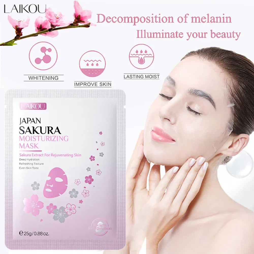 Laikou Sakura Hydrating Sheet Mask – 5-Pack | Pore Minimizing
