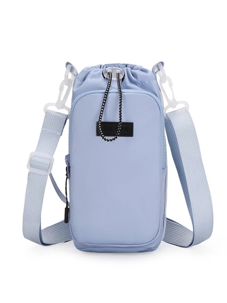Insulated Water Bottle Crossbody Bag with Adjustable Strap