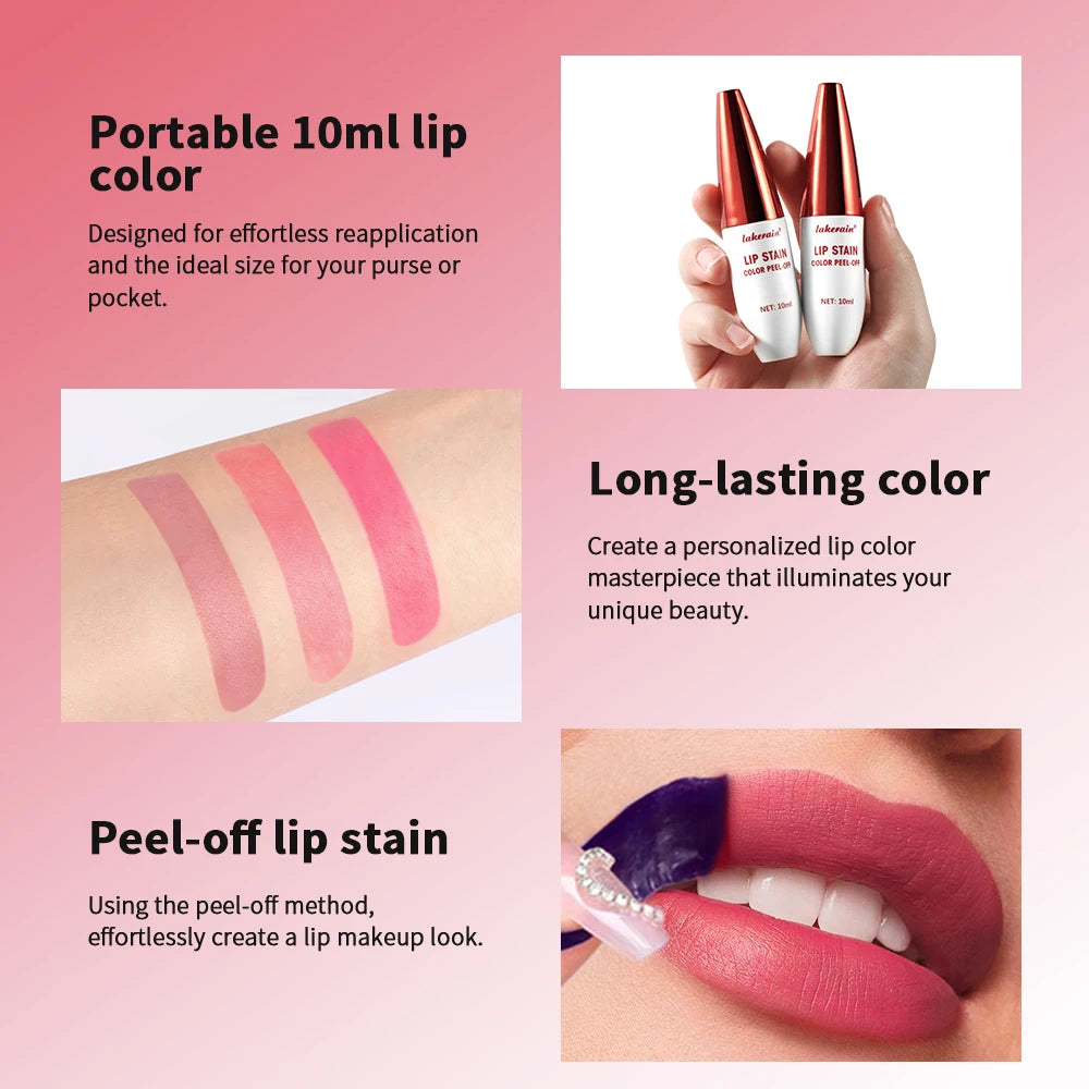 3 Colors Lip Stain Color Peel-Off Stick Set Long-lasting Waterproof Pink Liquid Lip Gloss No Fading And Non-stick Cup Lip Gloss Peaceful Pleasures Health and Wellness