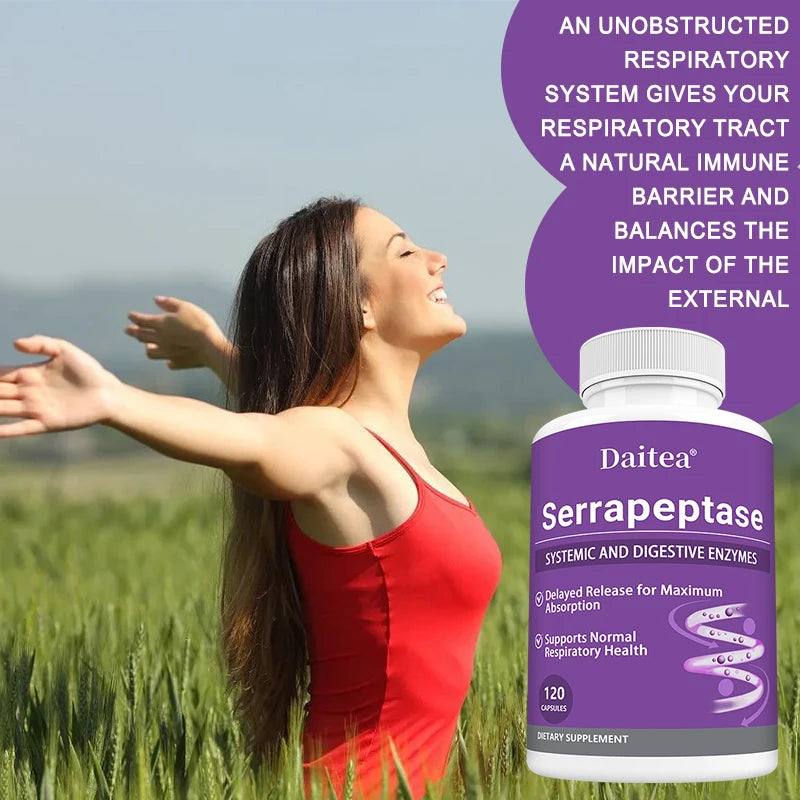 Serrapeptase with Digestive Enzyme, Extra Strength Supplement, Supports Healthy Cellular Function, Gut Health, Digestion Peaceful Pleasures Health and Wellness