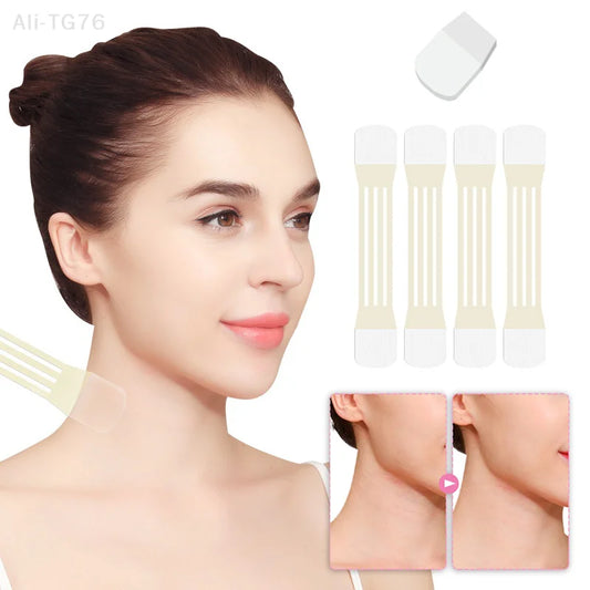 Invisible Neck Lifting Bandages & Face Lift Tape | 4 Pcs + 20 Patches Neck Lifting Tape Peaceful Pleasures Health and Wellness