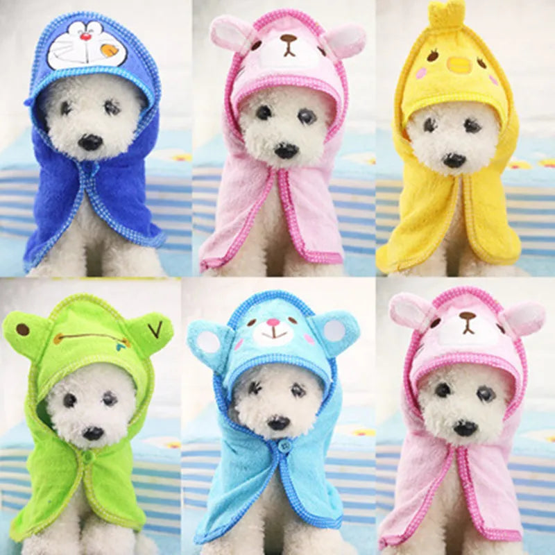 Super Absorbent Pet Bath Towel Hoodie for Dogs & Cats | 6 Colors