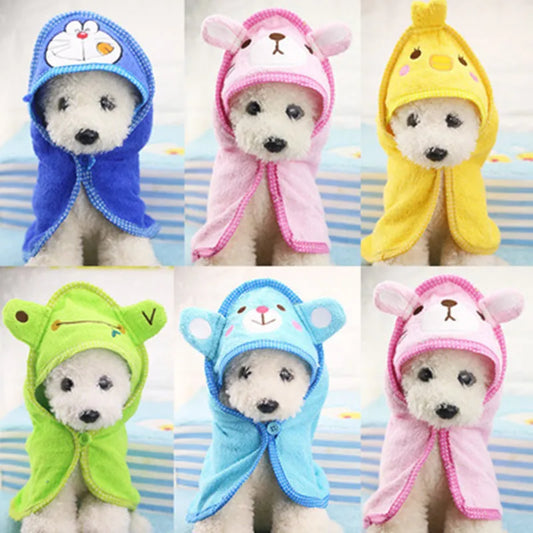 Super Absorbent Pet Bath Towel Hoodie for Dogs & Cats | 6 Colors Pet Bath Towel Peaceful Pleasures Health and Wellness