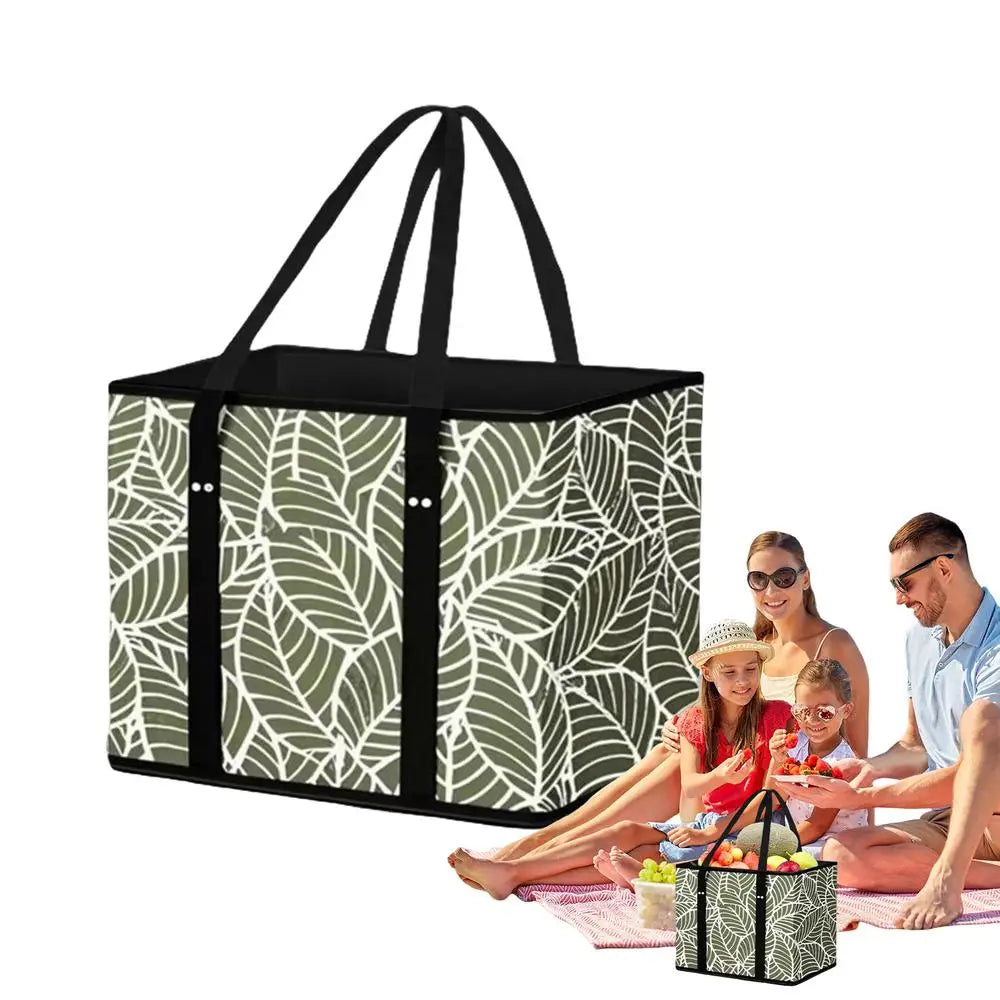 Reusable Shopping Bags Foldable Grocery Bag with Handle for Clothes Heavy Duty Storage Pouch with Box Shape Peaceful Pleasures Health and Wellness A CN