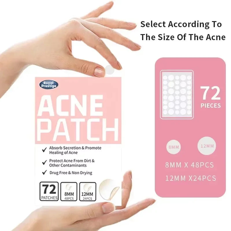 Invisible Hydrocolloid Acne Patches 72/144pcs – Waterproof Pimple