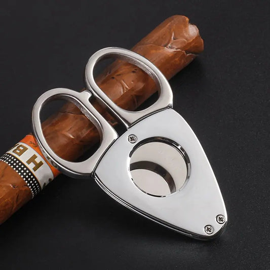 Stainless steel cigar clippers, hand-held, with sharp cigar blades. Special clippers for Cuban cigars, portable Peaceful Pleasures Health and Wellness