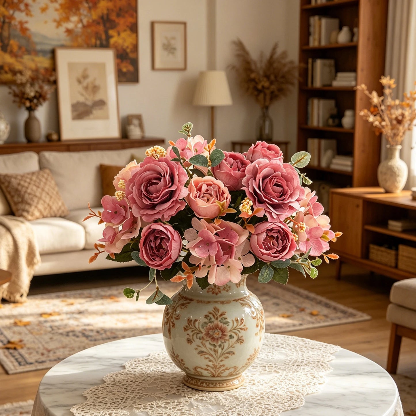 Artificial Silk Rose & Peony Bouquet | Wedding & Home Decor