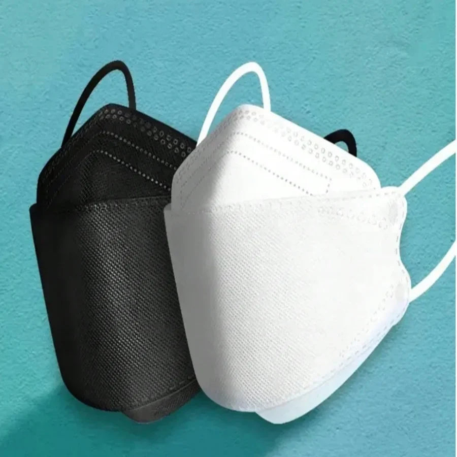 Adult KF94 Disposable Face Masks 4-Layer Melt-Blown | White & Black