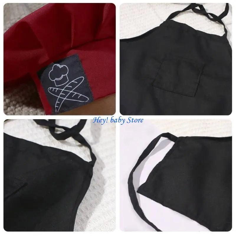 Newborn Baby Chef Hat & Apron Photography Prop Set | 0–9 Months