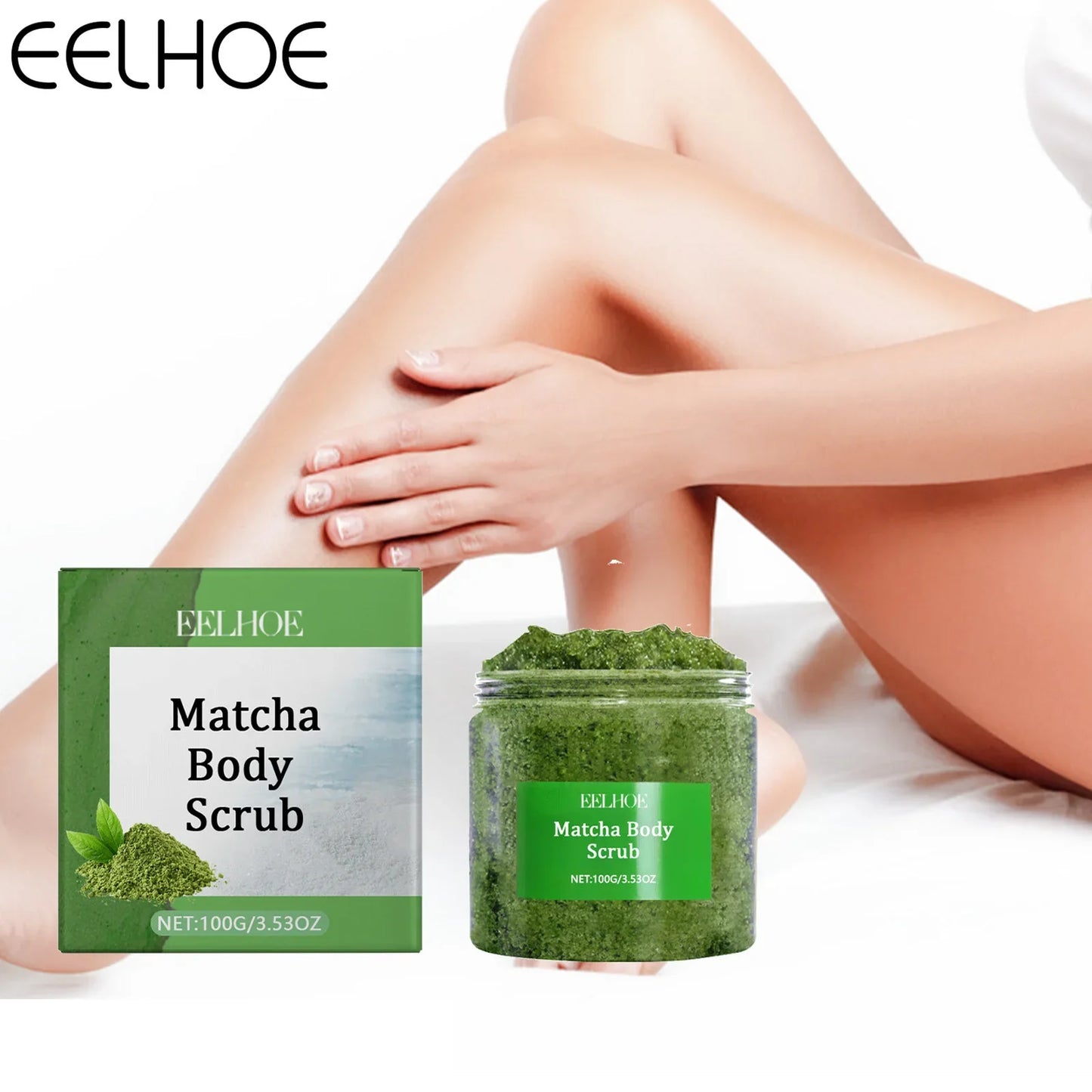 Eelhoe Matcha Sea Salt Body Scrub – Exfoliate & Hydrate