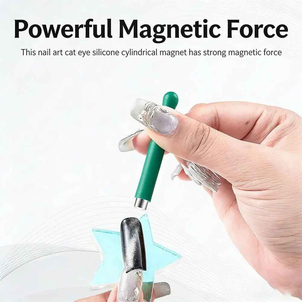 Cat Eye Magnet for Nails Magic Cylindrical Nail Polish Magnet Stick Gel Polish Magnetic Wand Manicure Tools for DIY Nail Art Peaceful Pleasures Health and Wellness