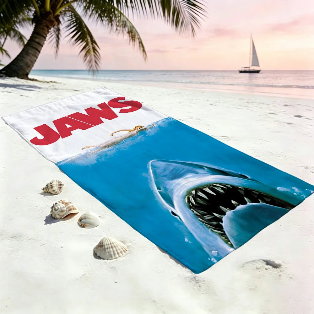 Jaws Movie Beach Towel – Quick Dry Soft Pool Towel | 11 Sizes Beach Towel Peaceful Pleasures Health and Wellness