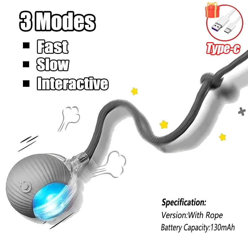 Interactive Auto Rolling Ball Toy for Cats – USB Rechargeable