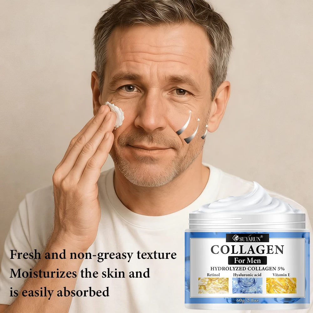 SUYARUN Retinol & Collagen Face Cream for Men - Anti-Aging Hydrating Moisturizer, Firming & Revitalizing Skincare. Peaceful Pleasures Health and Wellness