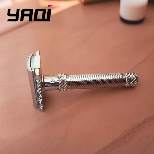 2026 Yaqi the FINAL CUT OC Adjustable Chrome Color Safety Razor for Men - Mens Grooming Classic Shaving Razor Peaceful Pleasures Health and Wellness