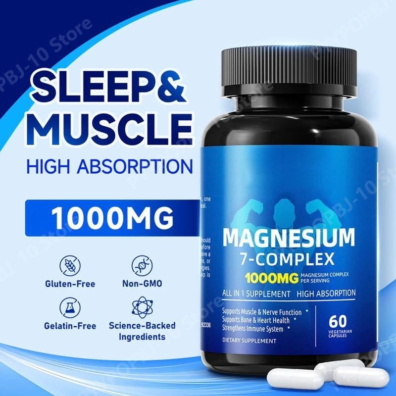 Magnesium 7-Complex 1000mg 7-in-1 High Absorption | 60 Veggie Caps
