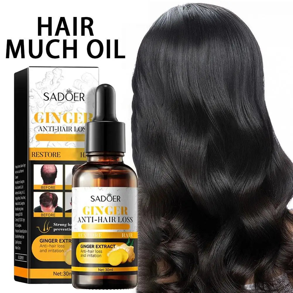 30ml Ginger Hair Care Oil Repair Dry And Frizzy Hair Serum Prevent Baldness Hair Treatment For Women Men Hair Care Hair Oil Peaceful Pleasures Health and Wellness