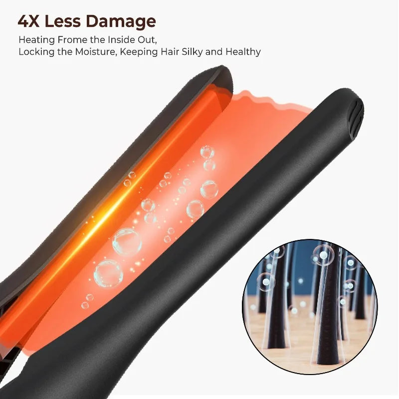 Small Flat Iron for Short Hair, Temperature Adjustable Pencil Flat Iron Fast Heat Up, Beard Straightening Iron Peaceful Pleasures Health and Wellness