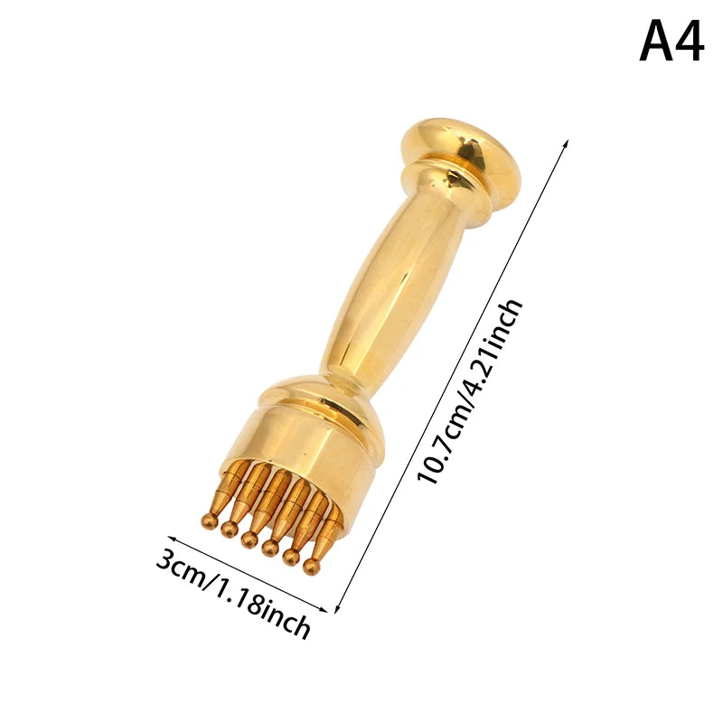 Pure Copper Meridian Massage Stick Trigger Point Body Massager Brass Meridian Scraping Board Muscle Relaxation Acupoint Pres Pen Peaceful Pleasures Health and Wellness A4