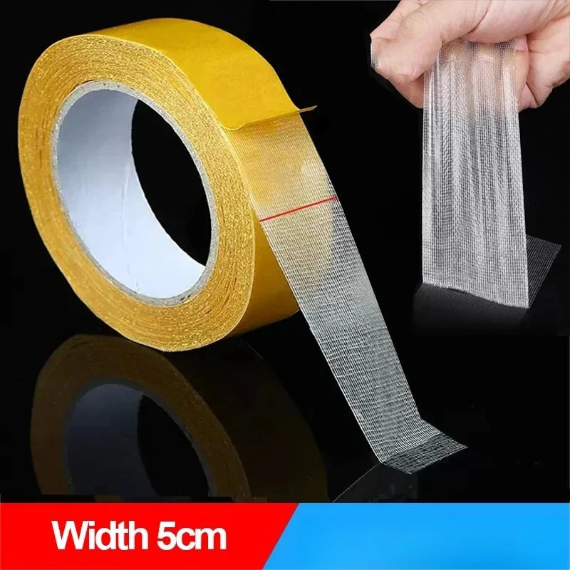 Double Sided Fiber Mesh Tape High Viscosity Transparent 5/10/20M